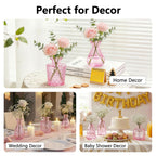 RUCKAE 22 Pack Pink Glass Bud Vases,Vintage Small Flower Vases for Centerpieces,Assorted (additional view 3)