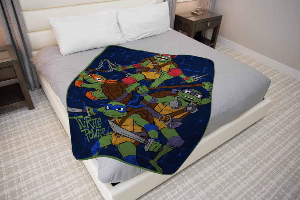 Jay Franco Kids Plush Throw Blanket - Blue - Teenage Mutant Ninja Turtles / 46x60 - Throw Blanket view 3