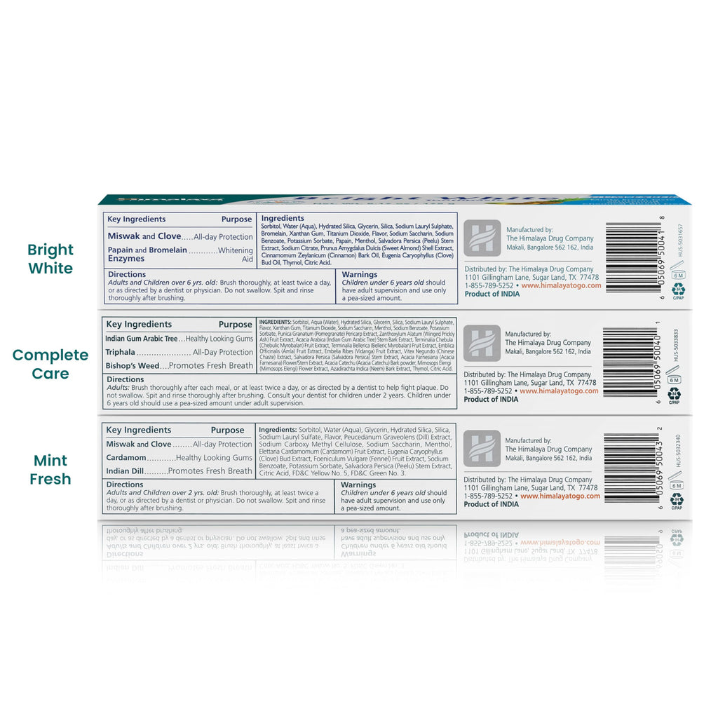 Himalaya Oral Care Fluoride Free Toothpaste, 6.17 oz Each, Variety 3 Pack (additional view 1)