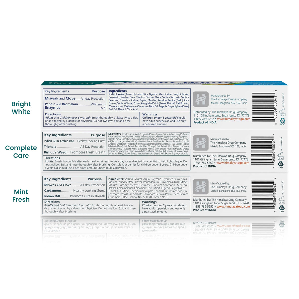 Himalaya Oral Care Fluoride Free Toothpaste, 6.17 oz Each, Variety 3 Pack (additional view 1)