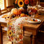 Bigwish Table Runner Holiday Decor - Fall Pumpkin Maple / 13''x90'' view 6