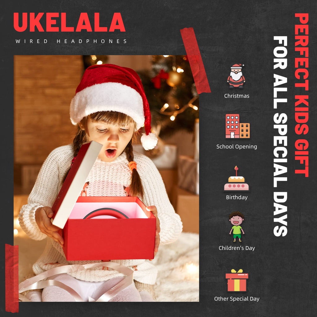 UKELALA U2C Type C Headphones - Black/Red view 6