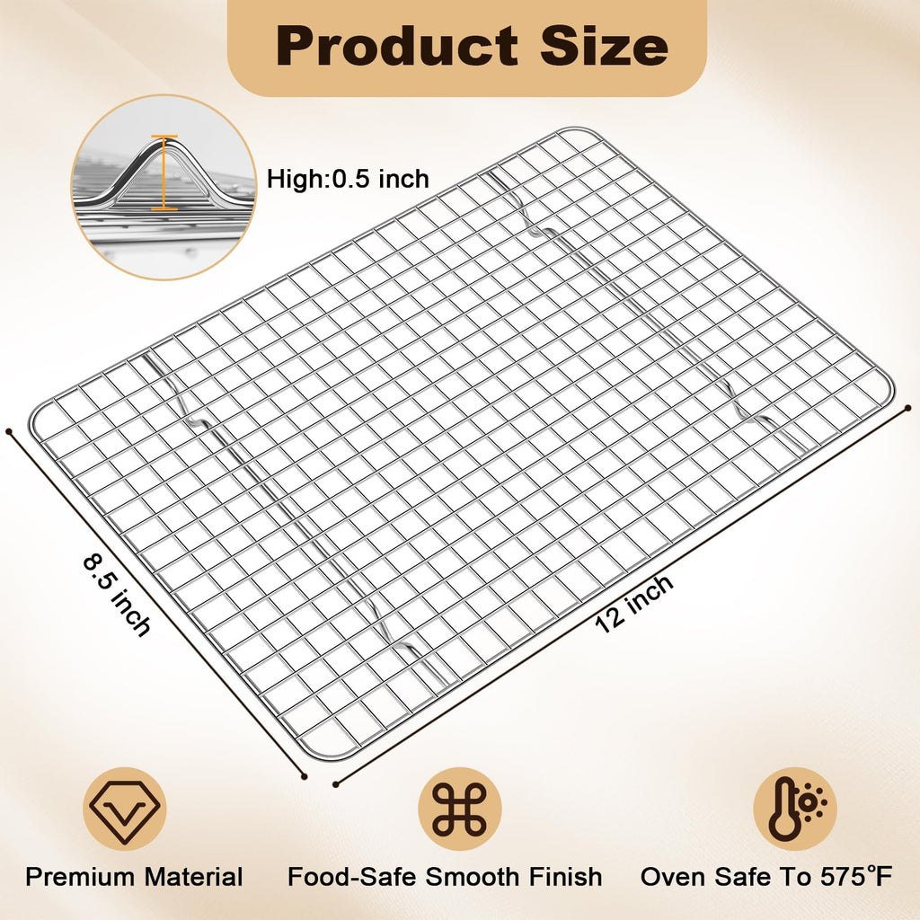 BRIOUT Cooling Rack for Baking - Silver / 8.5"x12"-2PC view 5