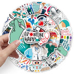 Medical Staff Stickers,50PCs,Doctor Laptop Decals Gift Toddlers Teens Girls Cute Cool (additional view 1)