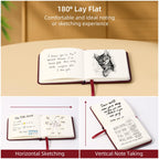 BOBO RABBIT 2 Pack Small Square 100GSM Mini Notebooks Blank Page Sketchbook - C-Red and Brown view 3