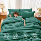 MUXHOMO 7 Pieces Comforter - Emerald Green / Queen(88"x 88") view 2