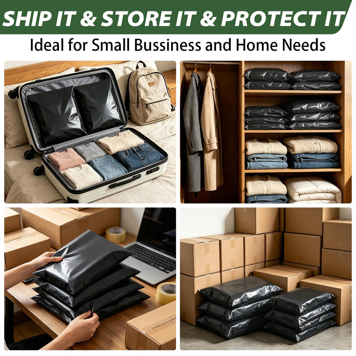 10PCS Jumbo Poly Mailers 24x36 for Winter Clothes Pillow Blanket Suitcase (additional view 5)