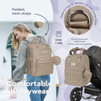 RUVALINO Baby Diaper Bag Backpack with Changing Pad, Waterproof, Clay (168)