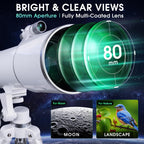 YUANZIMOO 80mm Aperture 500mm Refractor Telescope - view 3