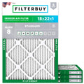 Filterbuy 18x22x1 Air Filter MERV 8 Dust & Allergy Defense (4-Pack) (FBA_AFB18x22x1M8pk4)