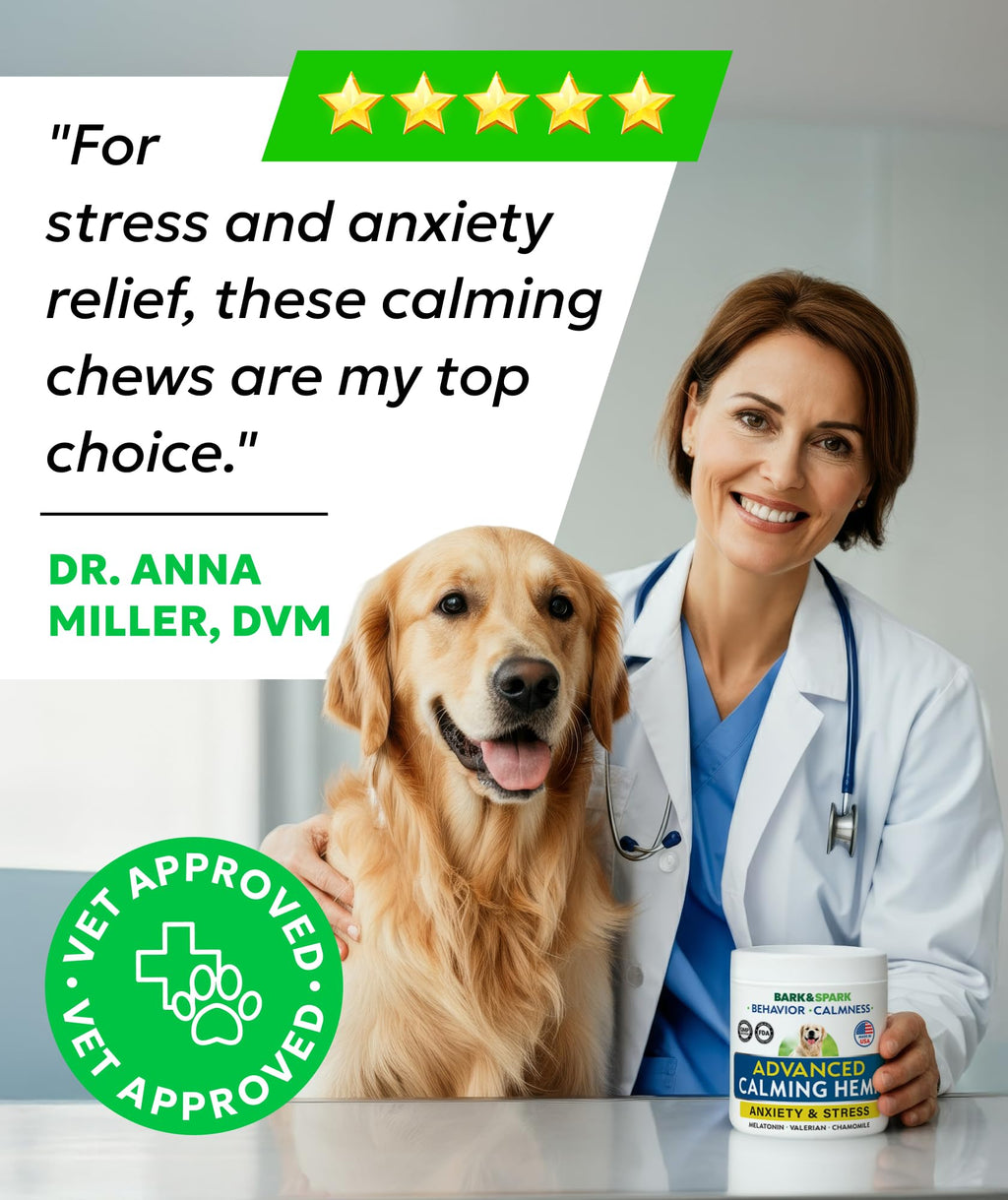 BARK&SPARK Hemp Calming Treats for Dogs - Stress, Anxiety Relief Treats (BS102_ADVANCED)