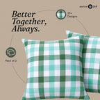Native Fab Throw Pillow Cushion Cover for Sofa Couch Bed Comfort - Gingham Coastal Seafoam & Mint Green / 16" x 16" (Pack of 2) view 3