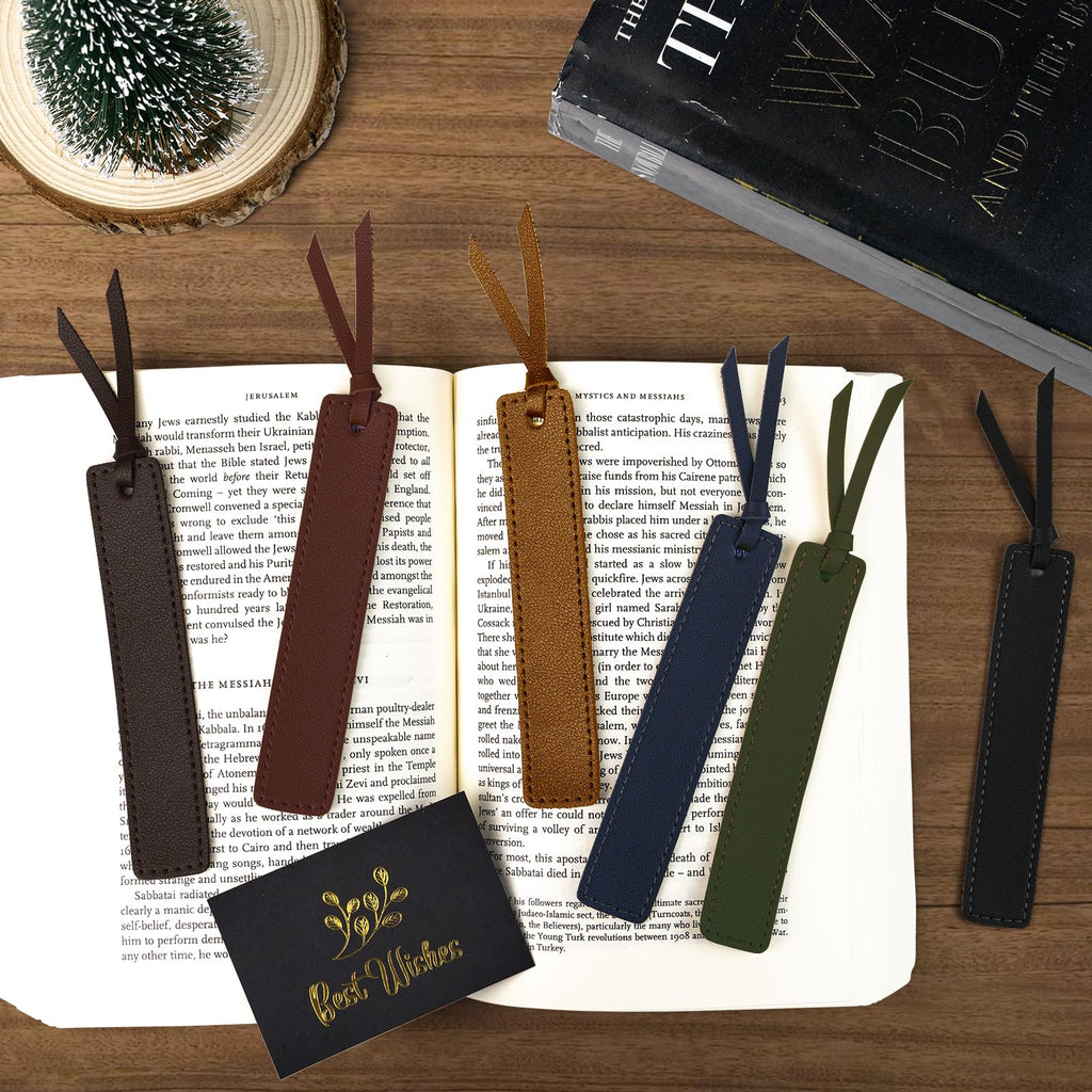 MIXVOVA Leather Bookmarks - Dark Retro Color view 6