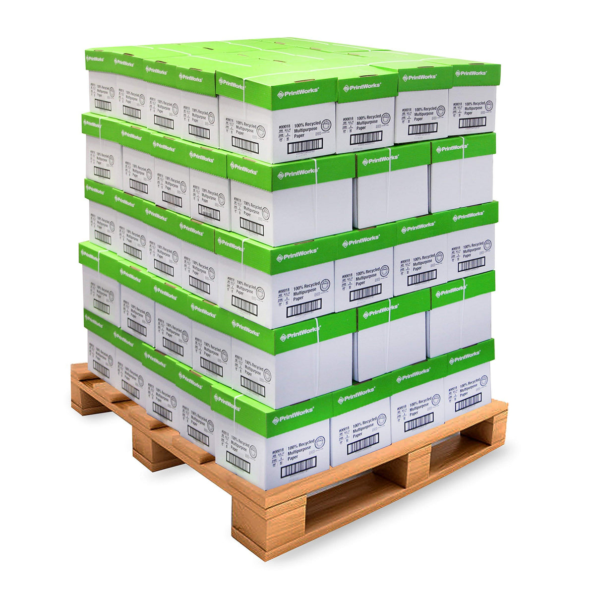 PrintWorks 100% Recycled Printer Paper 8.5" x 11" White - 20 lb Copy & Multipurpose Computer Paper - 2400 (Pack of 80)