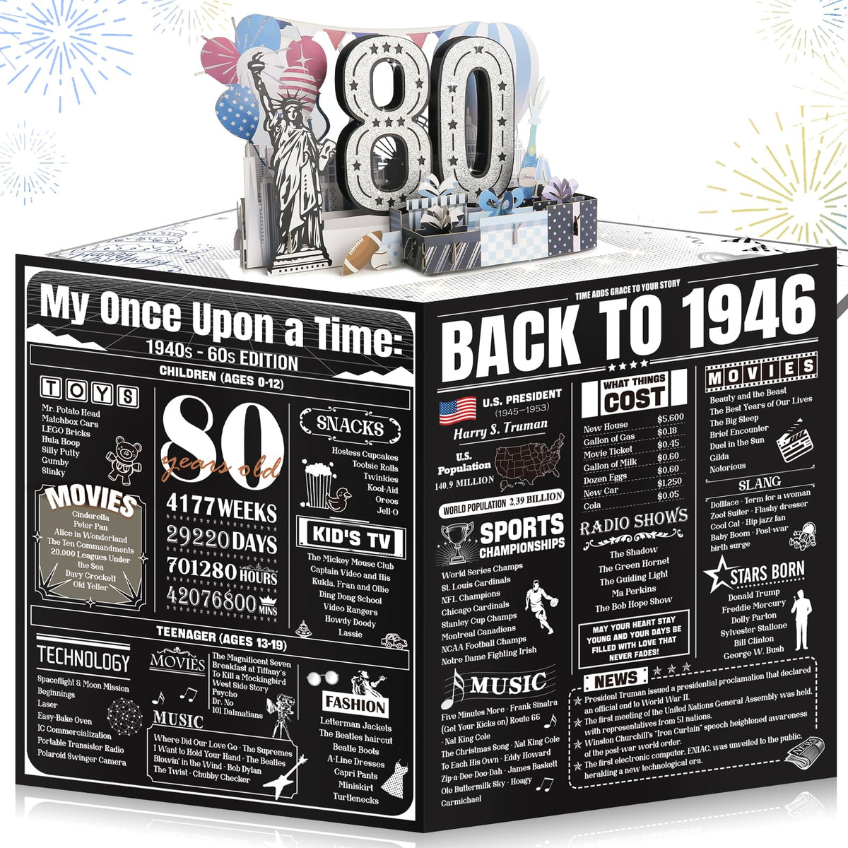 Birthday Card Gifts for Men Women, Large 3D Pop-up
