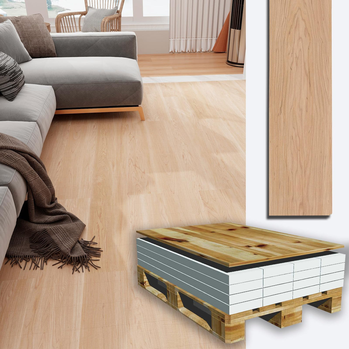 SPC Click Lock Luxury Vinyl Flooring Plank | 342 Sq.Ft | Thick 5 mm | Wood Floating LVP Floor Tile| 100% Waterproof |Scratch Resistant |Rigid Core|Use for Indoor/Commercia(16 Boxes/Pallet)