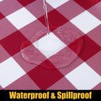 Smiry Rectangle Picnic Table Cloth - Burgundy and White / 96" x 30" (Rectangular) view 2