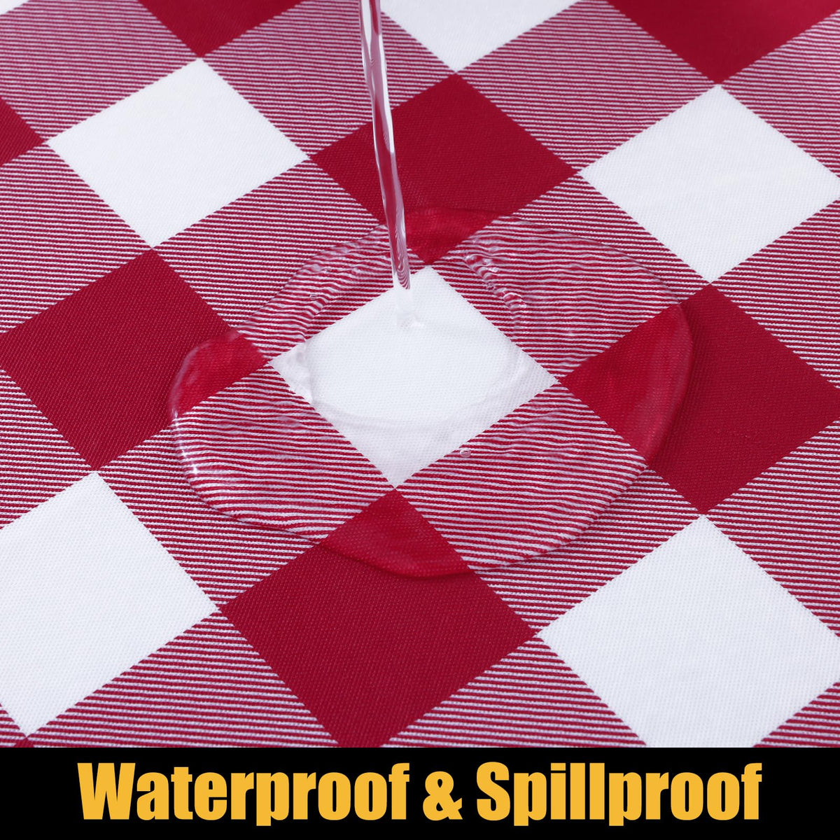 Smiry Rectangle Picnic Table Cloth - Burgundy and White / 96" x 30" (Rectangular) view 2
