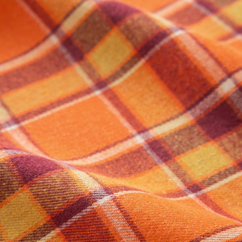AQOTHES Plaid Fall Thanksgiving Table Runner - Orange Yellow / 13" x 90" view 2