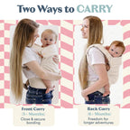 Ergonomic Hip-Healthy Baby Carrier, Front and Back Carry, 7-35 lbs - Vanilla view 4