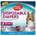 Simple Solution Female Dog Diapers, Disposable Dog Diapers, M, – 30 Count (10657-12PONL)