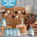 EYNDYN 145 Pieces Baby Shower Favors Ballpoint Pens and Keychains Gifts Bulk Retractable Pens Gender Reveal Cards Souvenirs - 36 / Cowboy view 5