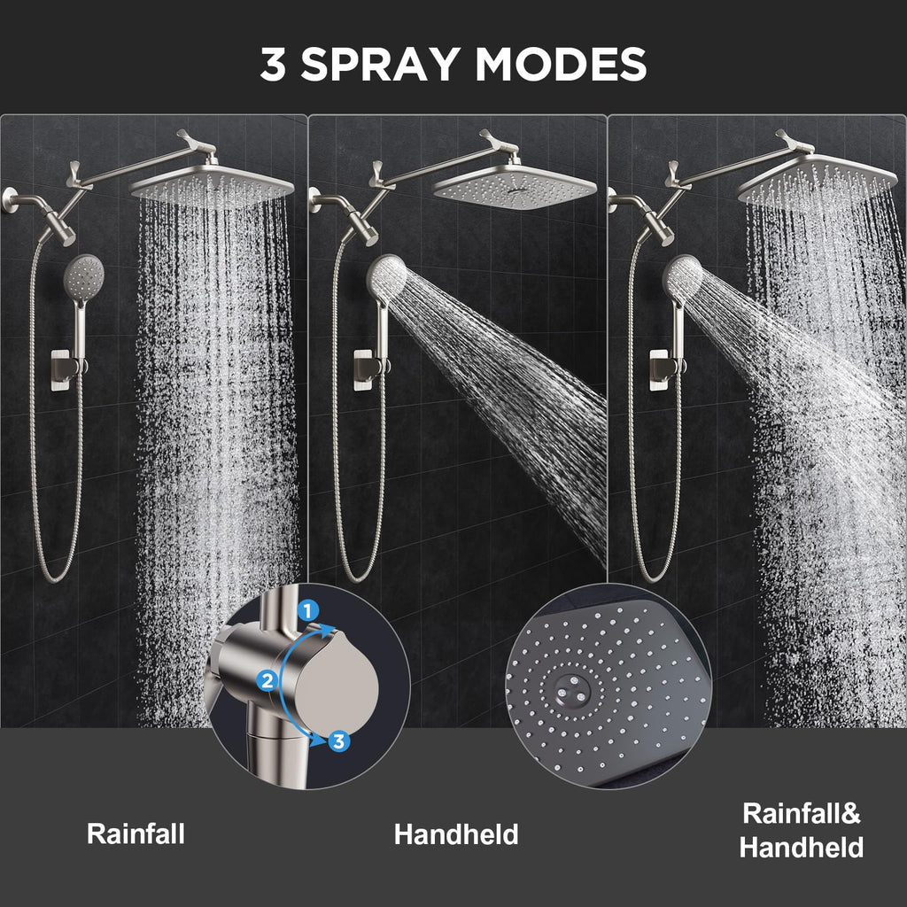 Veken Starlight 11.8" High Pressure Shower Head with Handheld, Easy Install (SHC5V417)