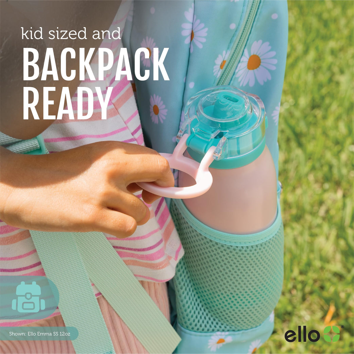 Ello Emma Insulated Stainless Kids Water Bottle with Straw, Red Splash, 14 Ounces (Pack of 8) (457-0919-005-8A)