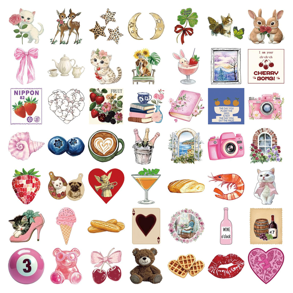 50Pcs Pinterest Aesthetics Stickers Pack - Waterproof Stickers for (additional view 1)