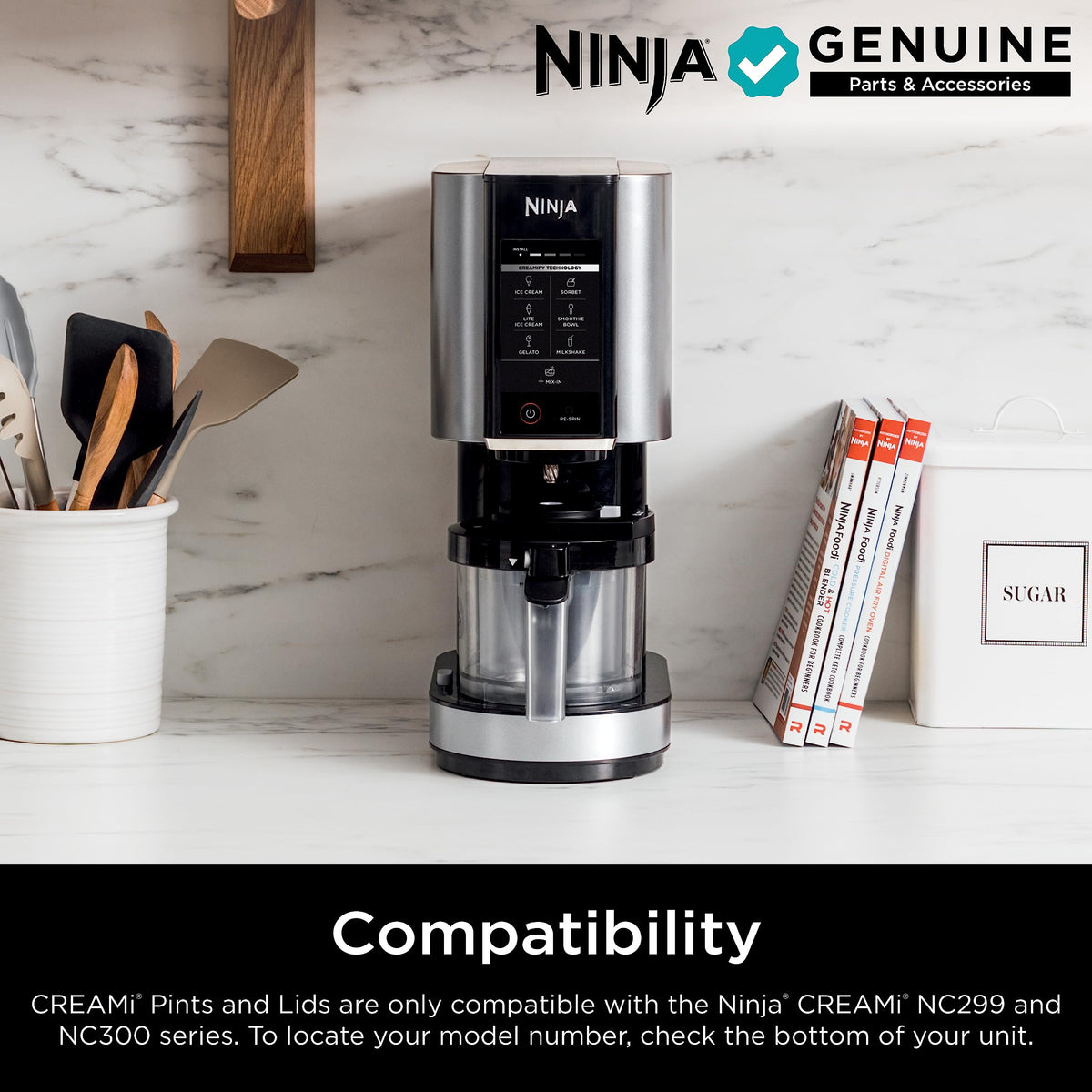 Ninja XSKPLD4BCD CREAMi Original Pints, 4 Count, Compatible with NC299AMZ and NC300s Series, BPA-Free, Dishwasher Safe (Pack of 4)