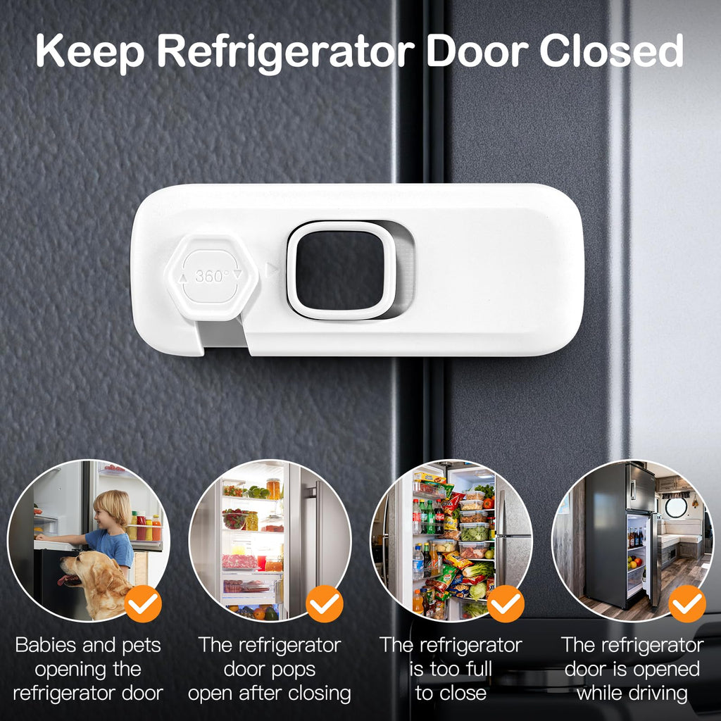 Fridge Locks for Kids with Strong Adhesive - White / 2 Pack view 1