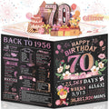 Aiunmiol 70th Birthday Card for Women Her, Large 3D Pop Up 70th Birthday cards for Mom Grandma, Happy 70 Year Old (Pack of 2)