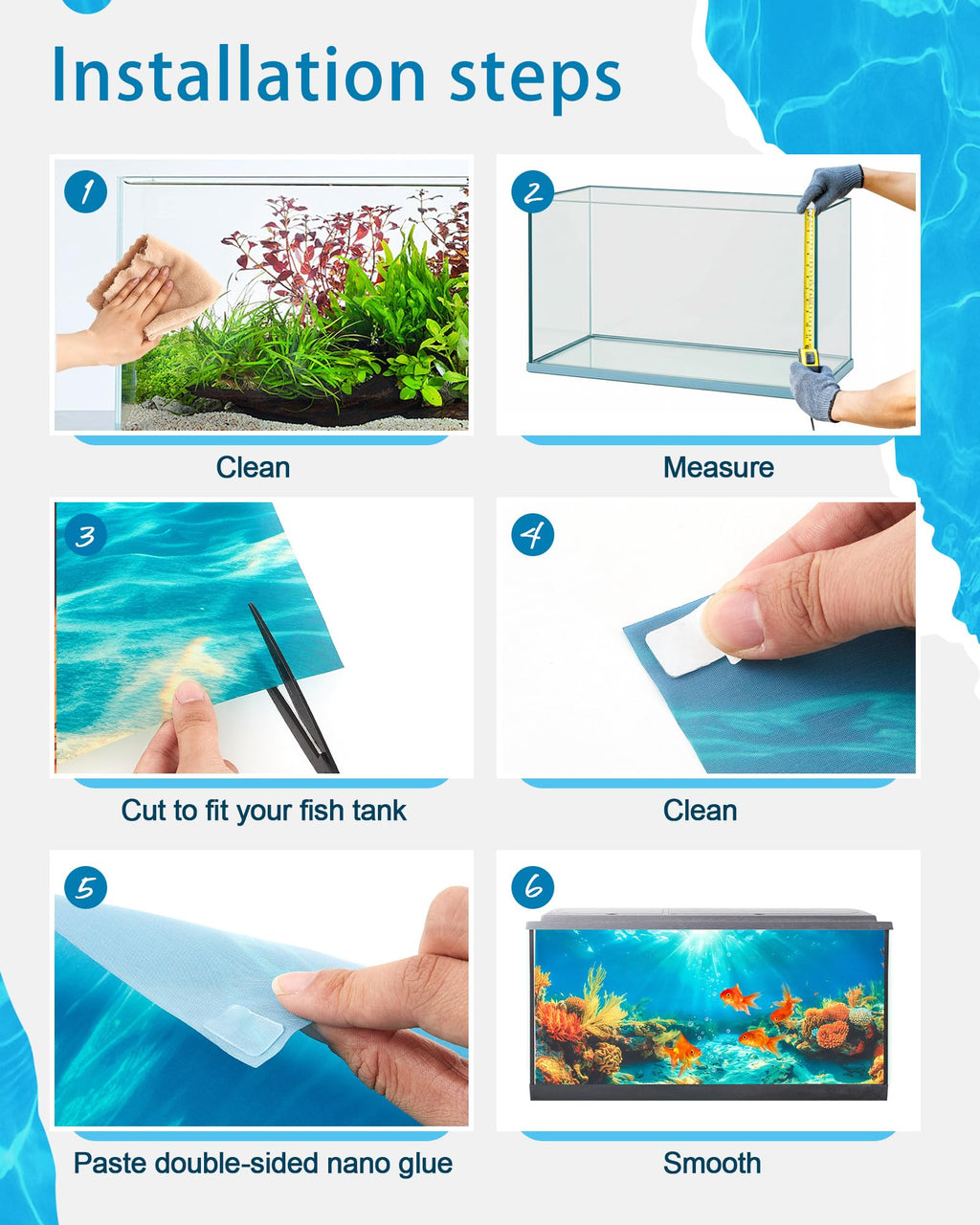 Mindsoft 4 Pack Aquarium Background - 48 x 18 Inch view 2