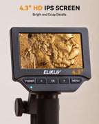 Elikliv Microscope, 4.3'' Digital Coin Magnifier with Lights for Adults (EDM4S)