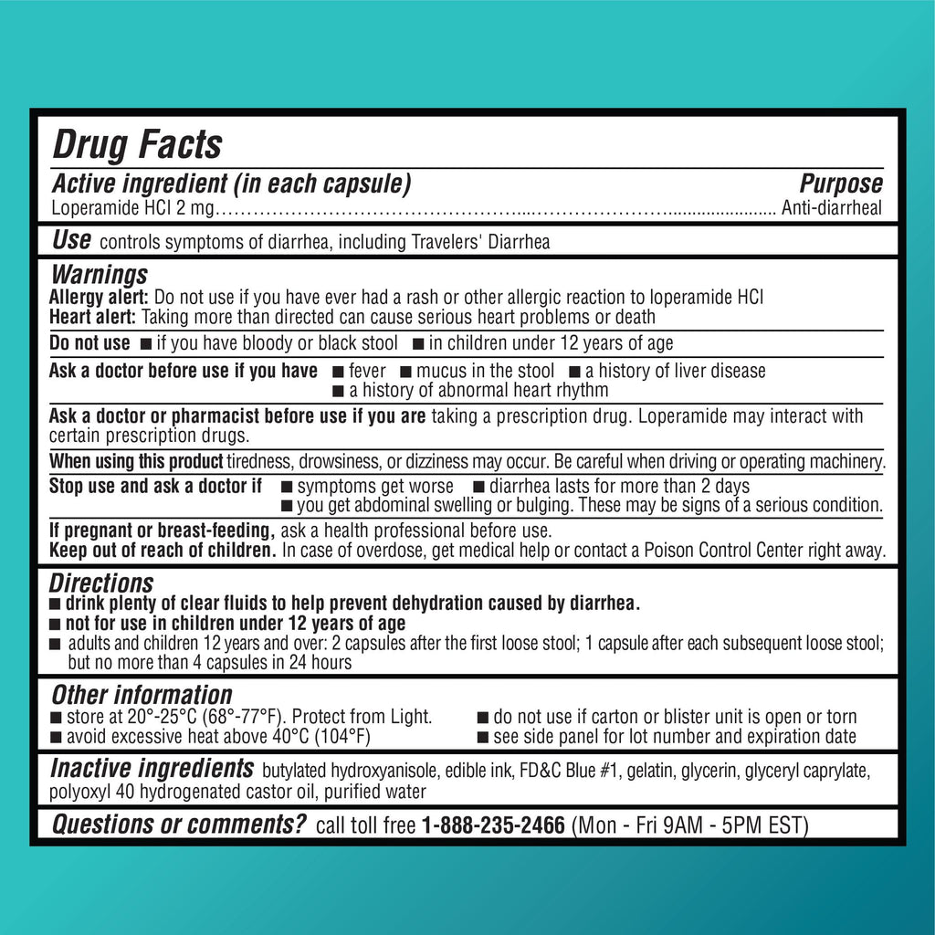 Amazon Basic Care Loperamide Hcl 2 Mg Softgels, Anti-Diarrheal, Easy to Swallow, Controls Symptoms of Traveler's (Pack of 2)