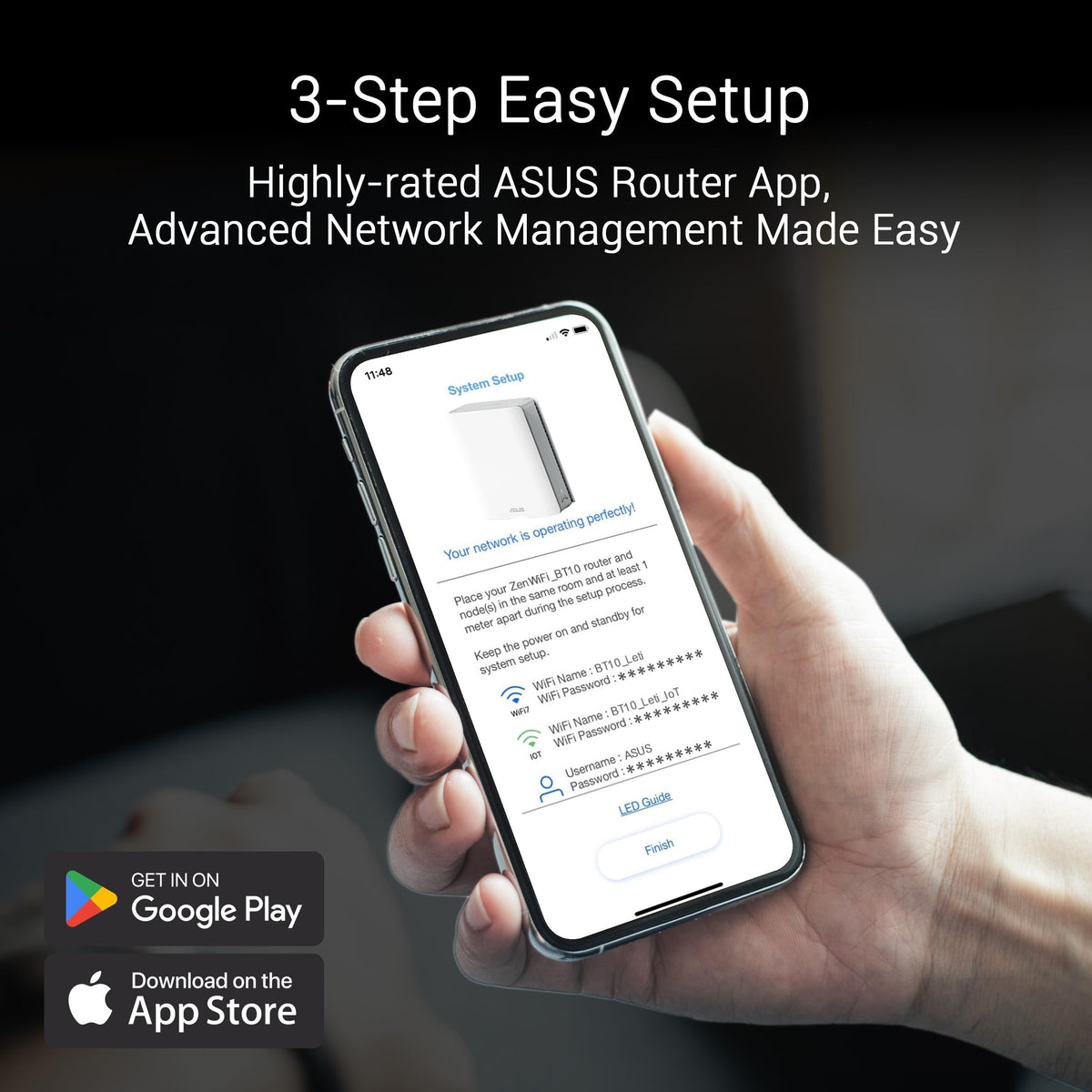 ASUS ZenWiFi BT10 WiFi 7 Mesh Router - Tri-Band, 3K sq ft, x2 10G (1 Pack) (additional view 10)