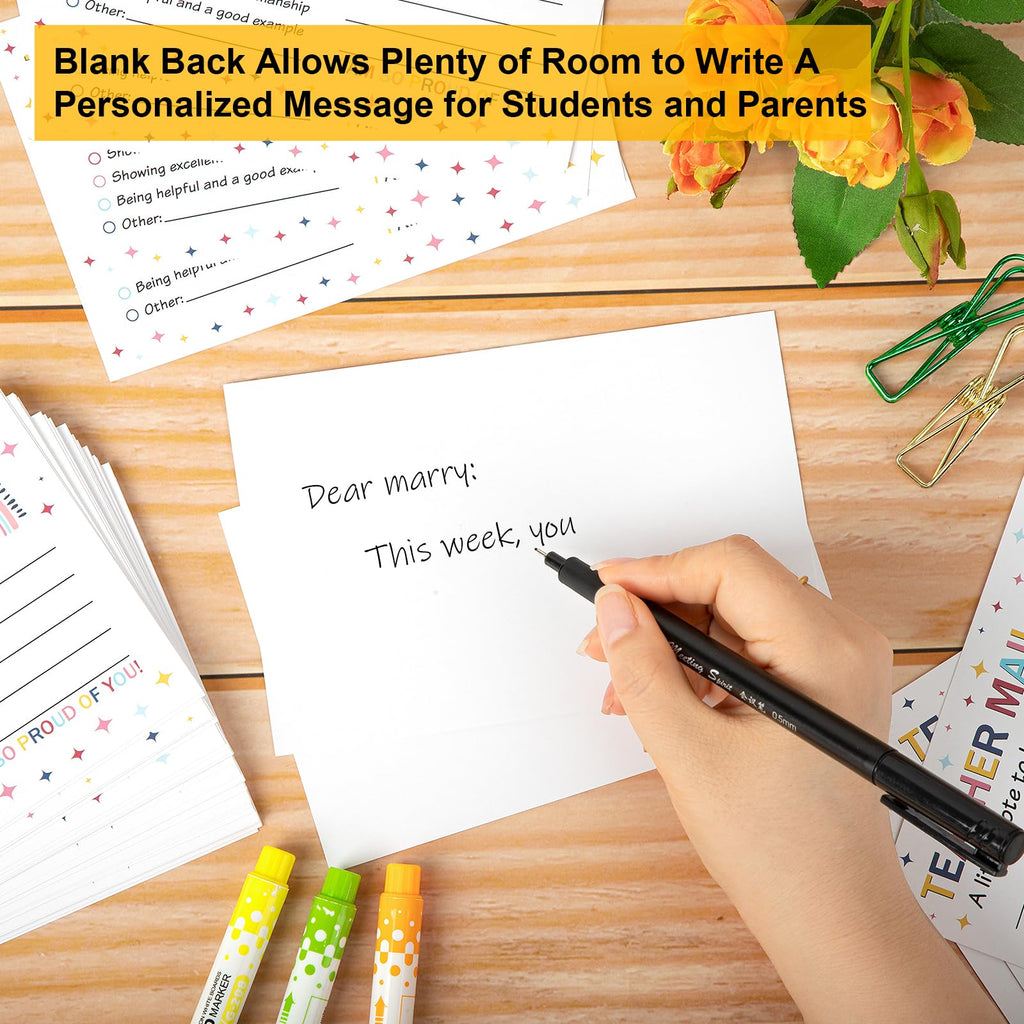 50Pcs Teacher Mail Notes to Parents - Colorful, Rainbow view 3