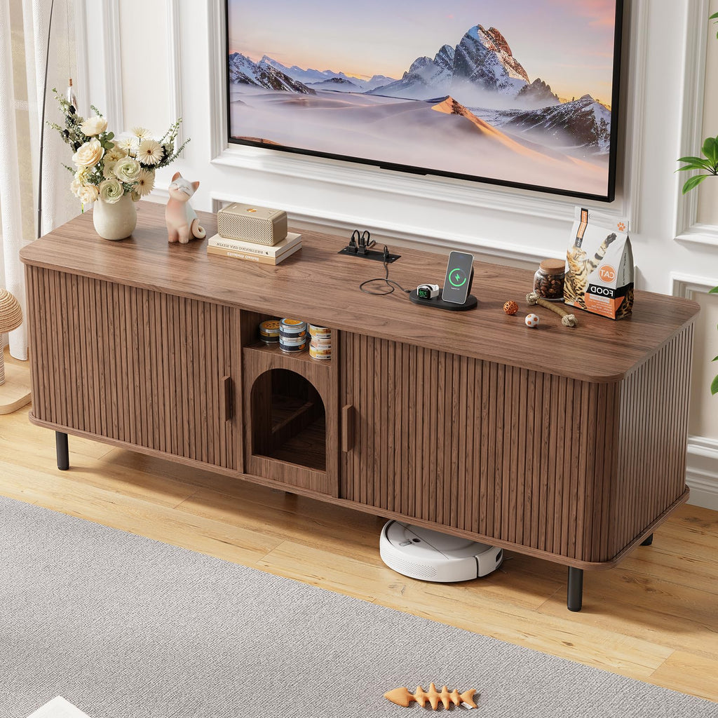 ONBRILL 65 Inches Cat Litter Box Enclosure for 2 Cats