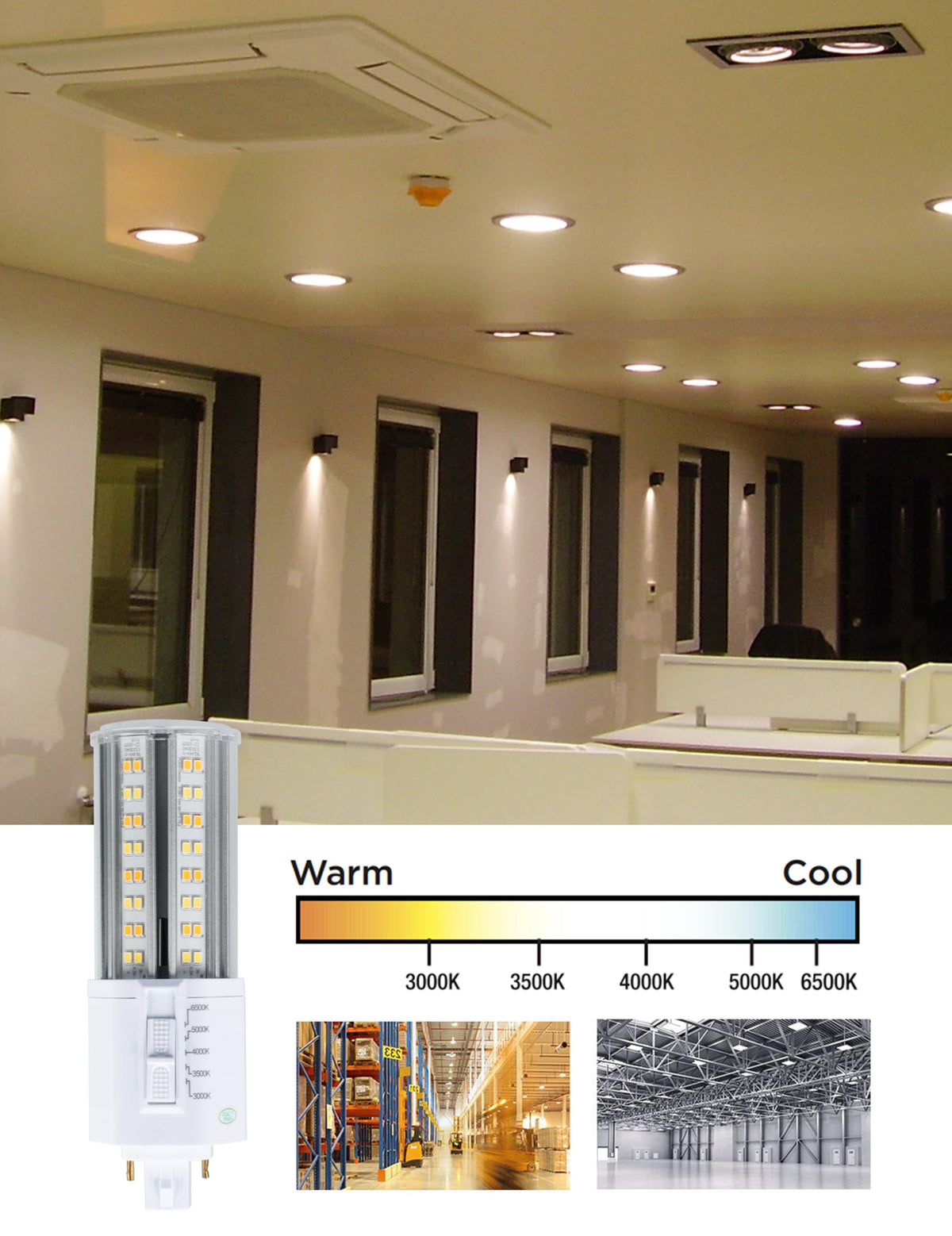 IDO LED G24q 4-Pin Light Bulb, 14W 1850Lumens, Type A+B (additional view 7)
