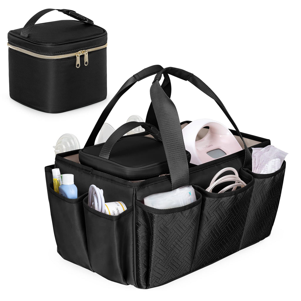 Fasrom Breast Pump Caddy with Cooler Bag, Pump Parts Organizer