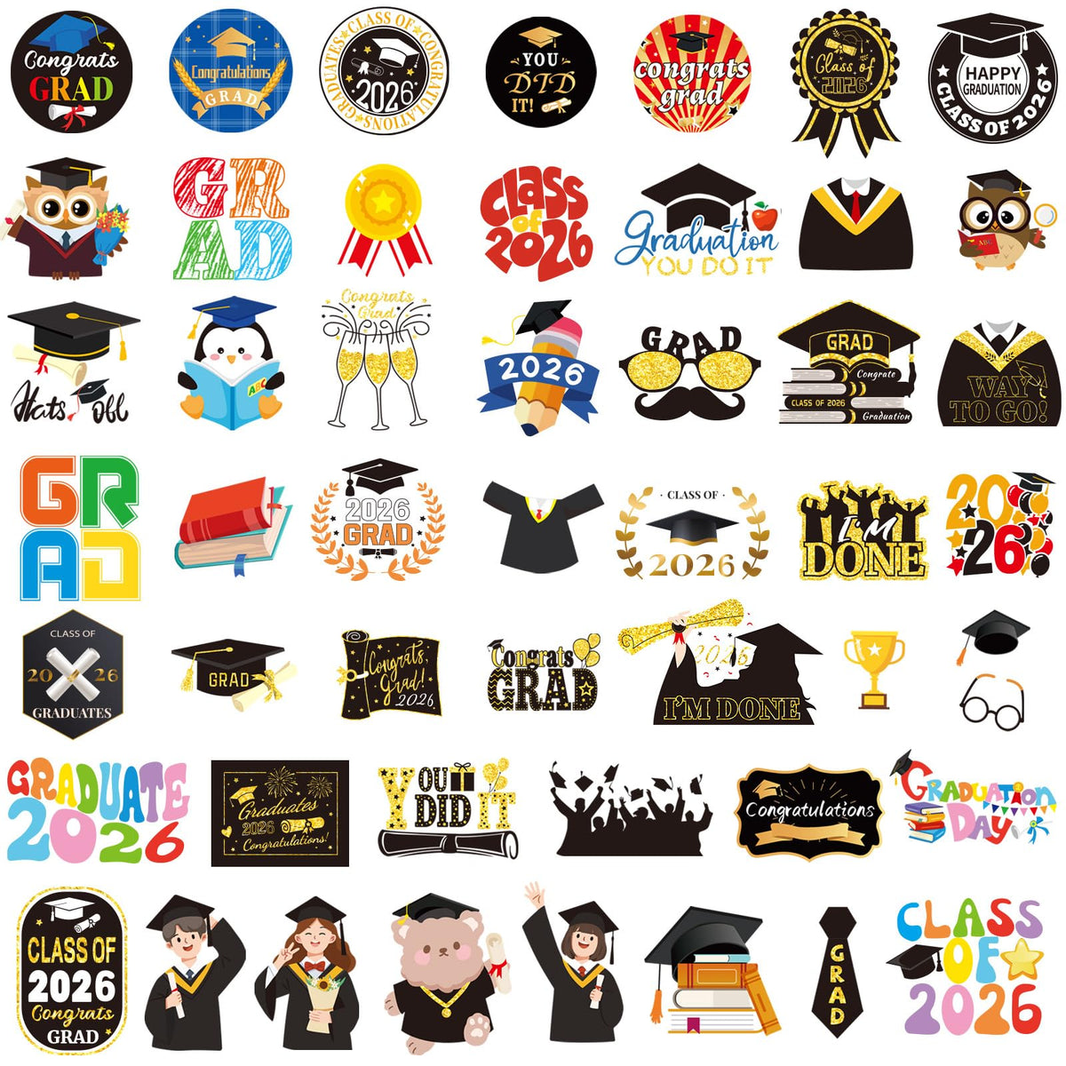 MARFOREVER 200PCS Graduation Stickers 2027 College Grad Stickers (additional view 4)