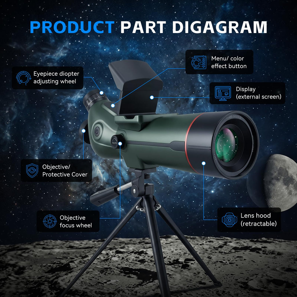 Digital Telescope,Professional Auto-Focus Digital Refractor Smart Telescope (additional view 8)