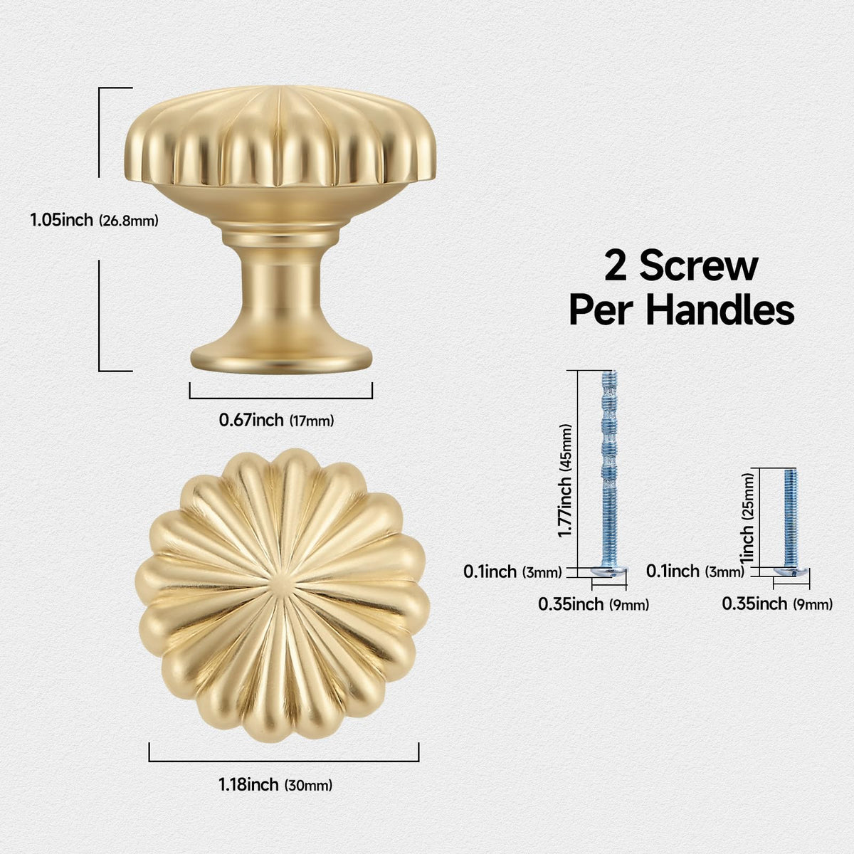 FAPUAL Solid Cabinet Knobs for Dressers - view 2