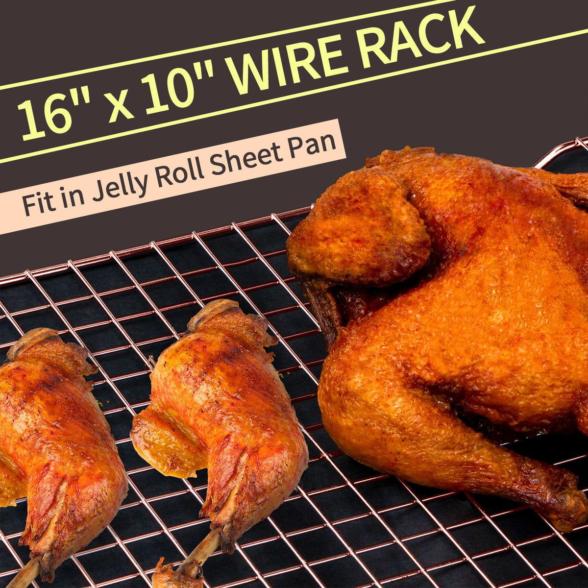 BRIOUT Cooling Rack for Baking - Rose Gold / 16"x10"-1PC view 2