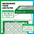 Filterbuy 20x36x2 Air Filter MERV 13 Smoke & Allergy Defense (4-Pack) (AFB20x36x2M13pk4)
