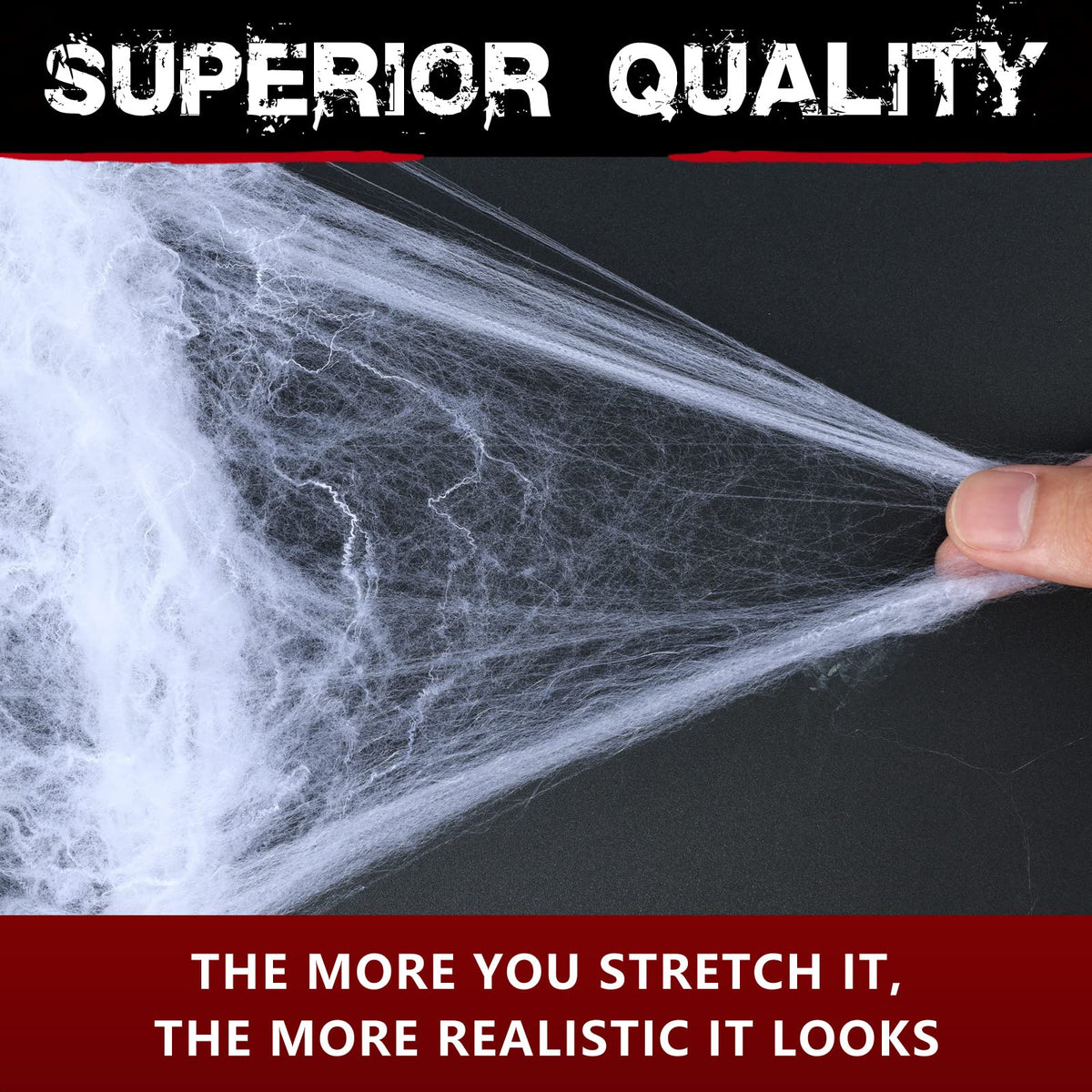 Extra Fake Spiders, Super Stretchy Cobwebs for Halloween Decor Indoor and Outdoor