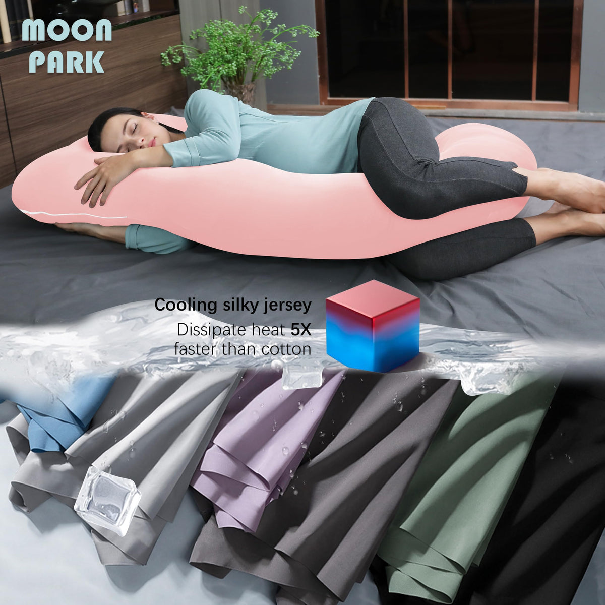 MOON PARK Pregnancy Pillows for Sleeping - U Shaped Full Body Maternity Pillow with (additional view 2)