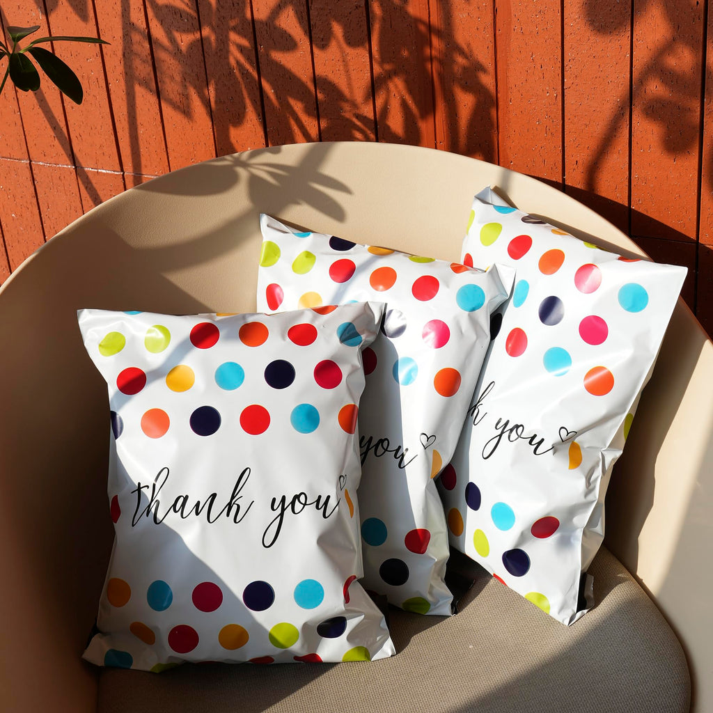 JinRuiKJ Poly Mailers - Colorful Polka Dots / 14.5x19'' - 50 Pack view 5