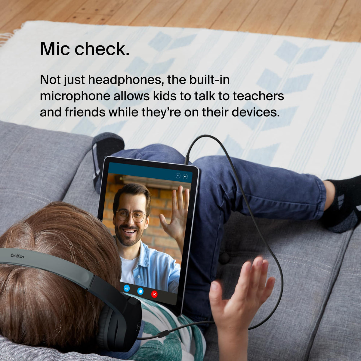 Belkin SoundForm Mini Kids Headphones - Black / Wired view 3