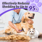 MIU COLOR Pet Grooming Brush Deshedding Tool for Dogs & Cats - Purple / Long Hair view 2